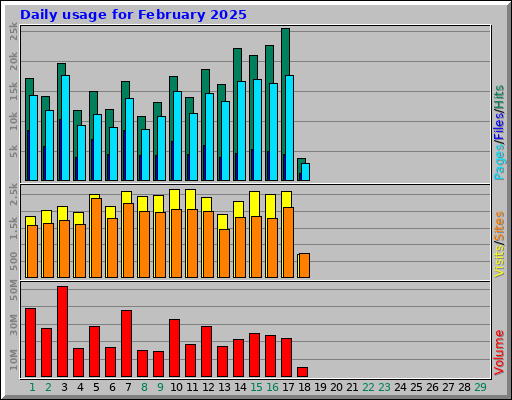 Daily usage for February 2025